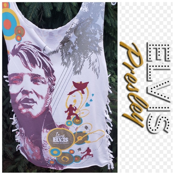 Elvis Tops - Viva Elvis Cirque du Soleil graphic tee fringe sm